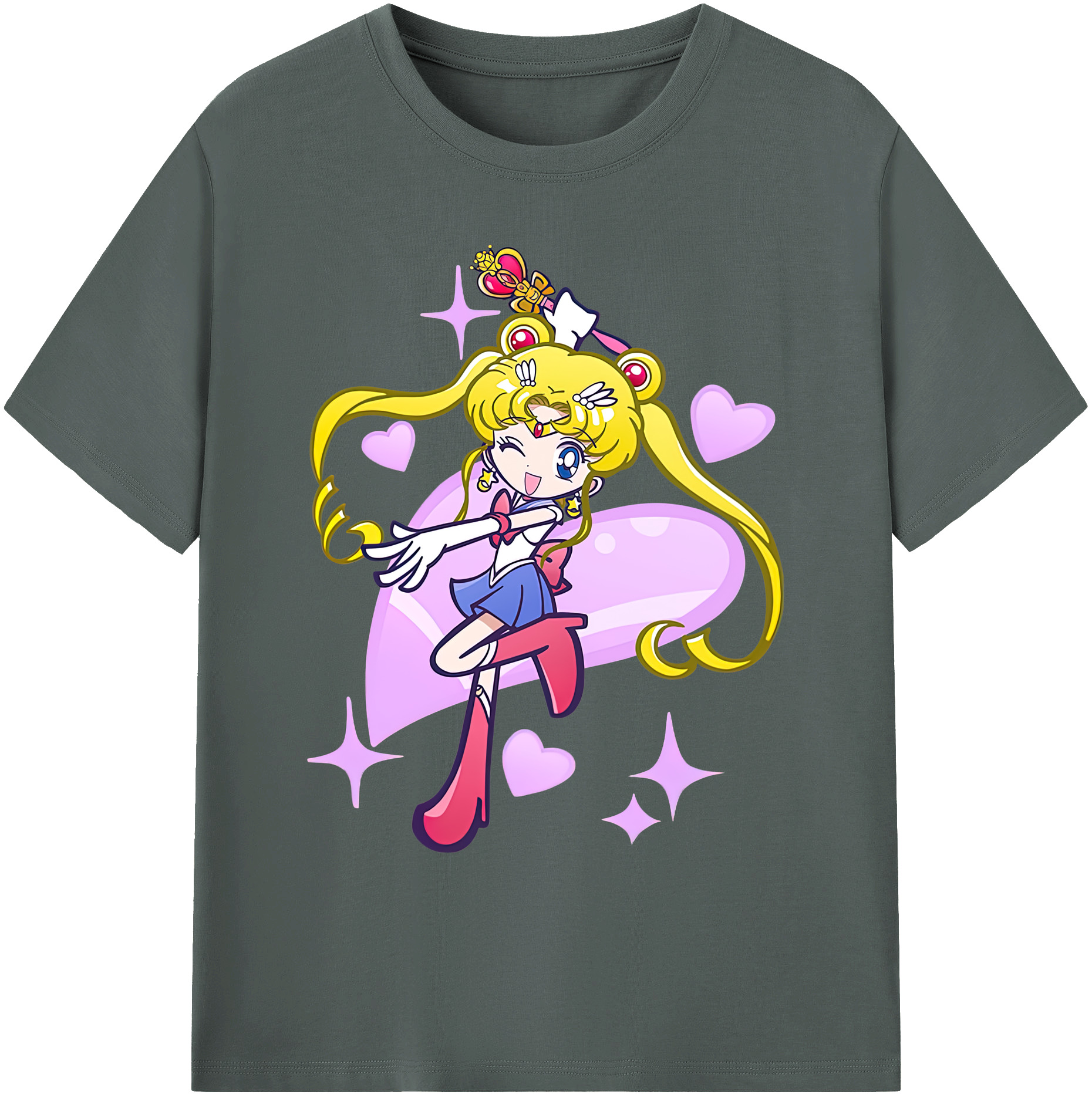 （画像用） 美少女戦士セーラームーン 月野 うさぎ つきの うさぎ Sailor Moon Tsukino Usagi 綿100％ メンズ半袖Tシャツ｜肌触りやわらか＆通気性